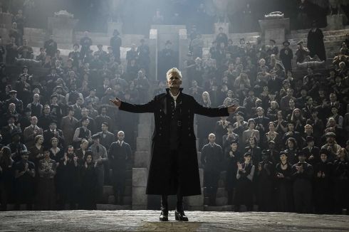 Grindelwald giving the Greater Good speech